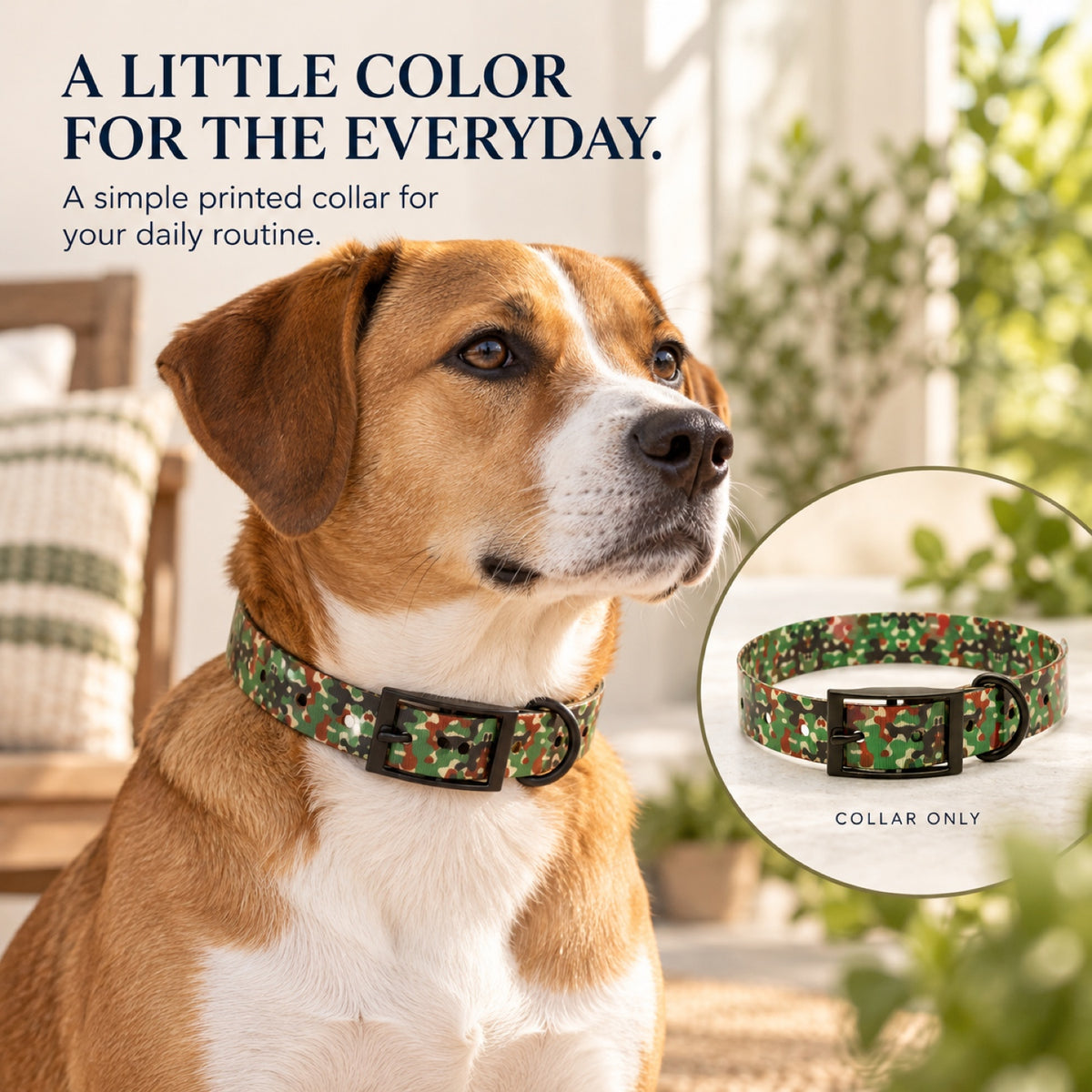 GAVPEPY TPU Camouflage Dog Collar, Size One Size, Muted Olive Rust Camo, Red Green Camo, Forest Green Camo, Tan Brown Camo, for daily dog walks and outdoor wear; adjustable neckwear with the selected finish and fit shown in the product photos image 6 - 5.jpg