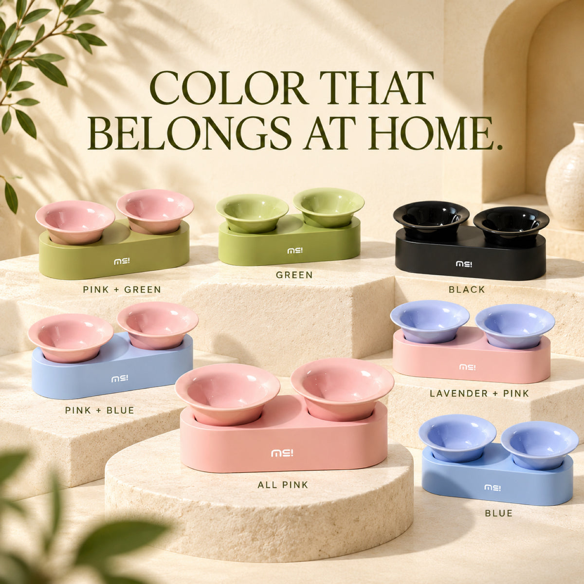 GAVPEPY Ceramic Raised Pet Bowl Collection, up to 34.5 x 15 x 12.8 cm for the paired set, seven pictured color and package options, for Everyday Dog and Cat Meals or Water at Home, raised ceramic feeding bowls in single- or double-bowl image 6 - 5.jpg