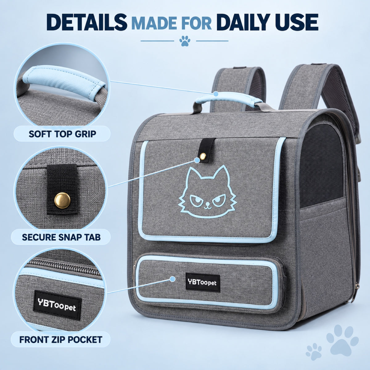 Foldable Ventilated Pet Carrier Backpack, 3 Colors, By GAVPEPY image 6 - 5.jpg
