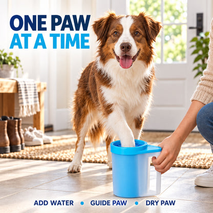 GAVPEPY Plastic Handled Paw Washer Cup, Sizes M, L, Blue, Green, Red, for cleaning paws after outdoor walks; reusable cup with the selected color and size shown in the product photos; review the selected variant photo for details image 5 - 5.jpg
