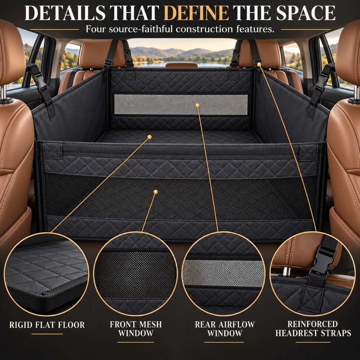 Hard-Bottom Rear Seat Pet Enclosure, 2 Colors, 2 Sizes & 2 Packages, By GAVPEPY image 6 - 5.jpg