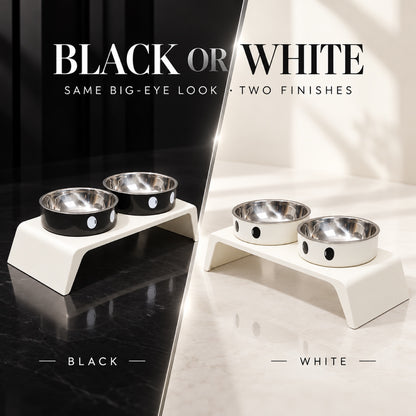 Big-Eyes Stainless Steel Double Pet Bowl, 2 Colors, By GAVPEPY image 6 - 5.jpg