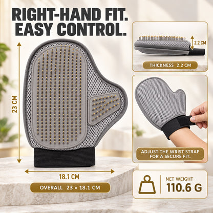 Right-Hand Pet Grooming Glove, Gray, By GAVPEPY image 6 - 5.jpg