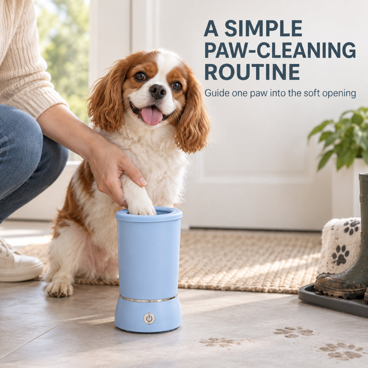 GAVPEPY ABS plastic Electric Paw Washer Cup, Sizes , White, Blue, for cleaning paws after outdoor walks; reusable cup with the selected color and size shown in the product photos; review the selected variant photo for details image 5 - 5.jpg