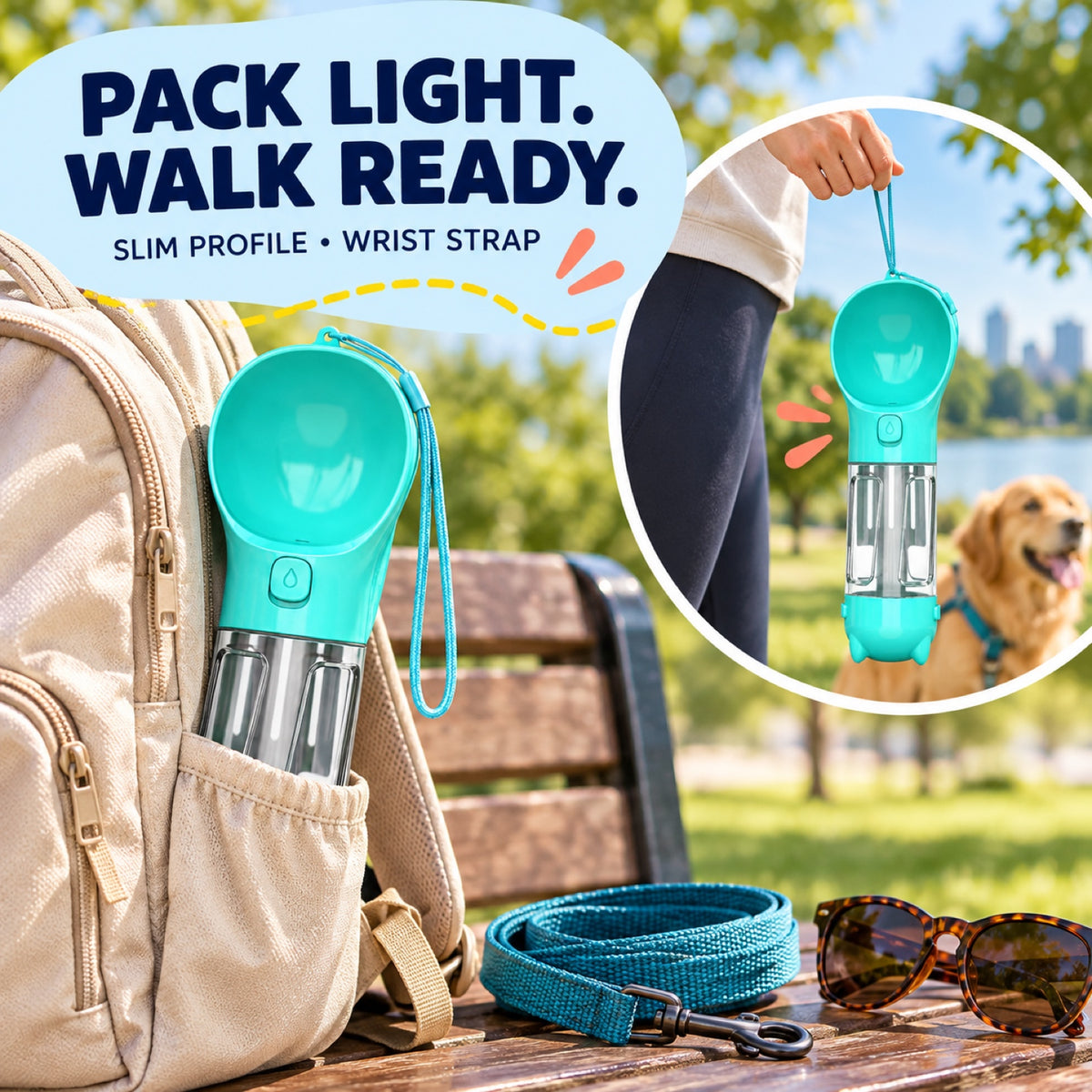 3-in-1 Pet Water Bottle with Waste Bag and Food Containers, By GAVPEPY image 6 - 5.jpg