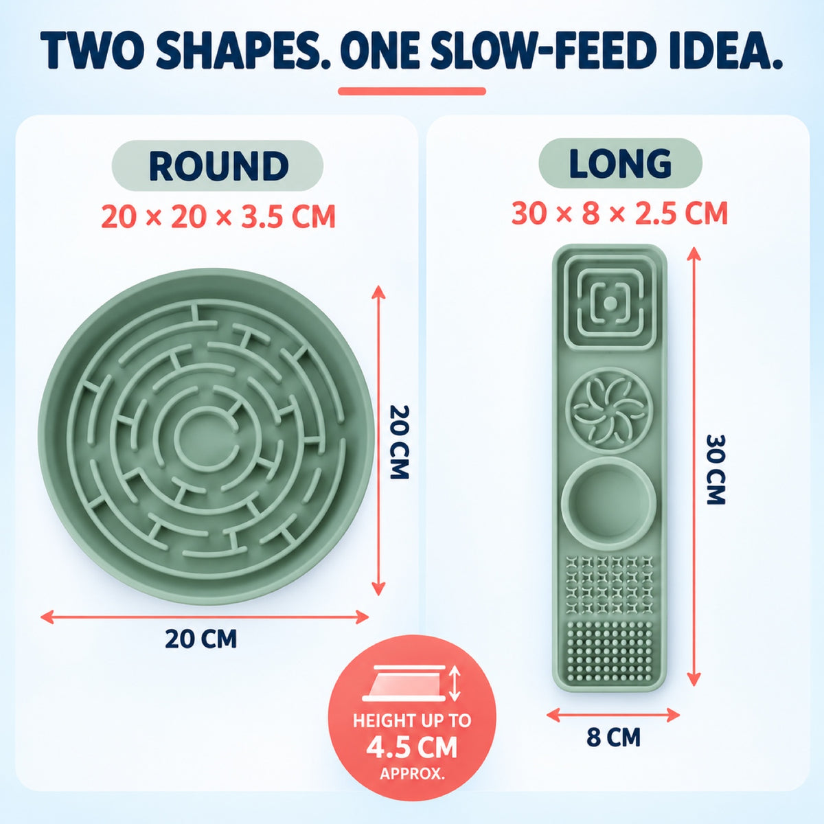 Suction Cup Silicone Pet Lick Mat & Slow Feeder, 2 Sizes, By GAVPEPY image 6 - 5.jpg