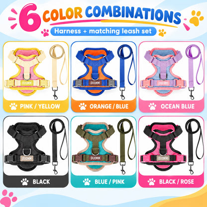 Padded Small Dog Harness and Leash Set, 6 Colors and 4 Sizes, By GAVPEPY image 6 - 5.jpg