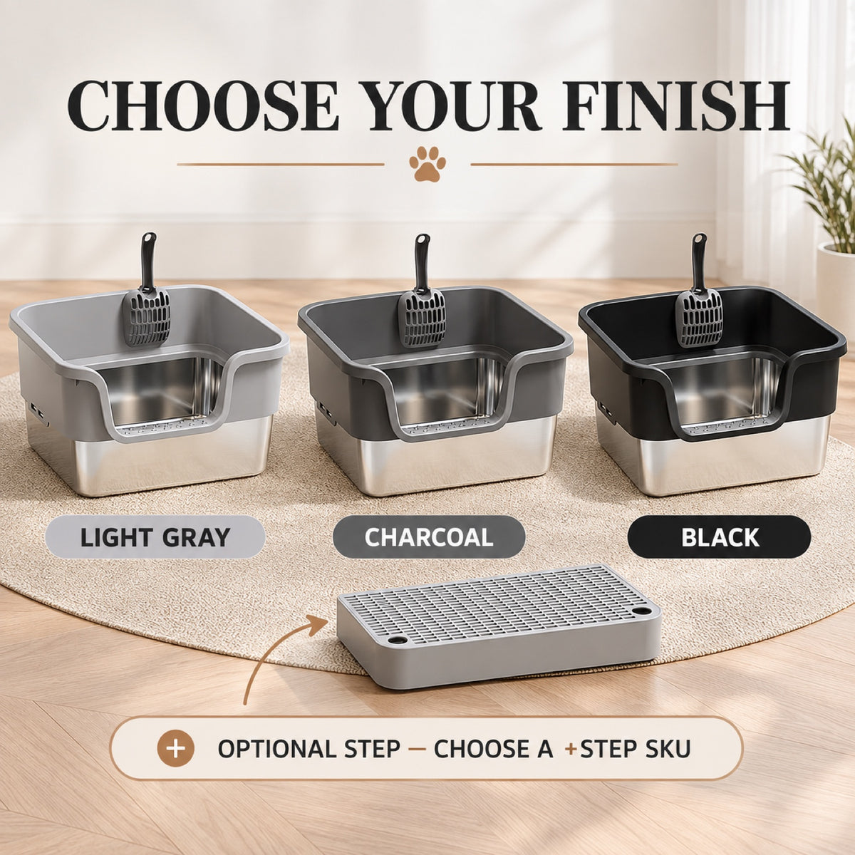 GAVPEPY Extra Large Stainless Steel Top-Entry Cat Litter Box, 18 Options image 6 - 5.jpg