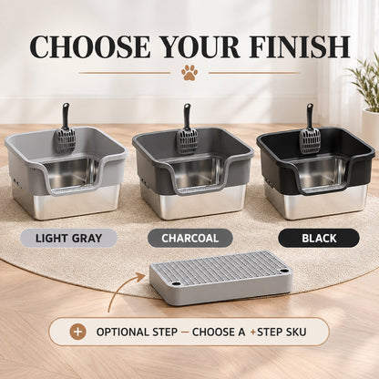 GAVPEPY Extra Large Stainless Steel Top-Entry Cat Litter Box, 18 Options image 6 - 5.jpg