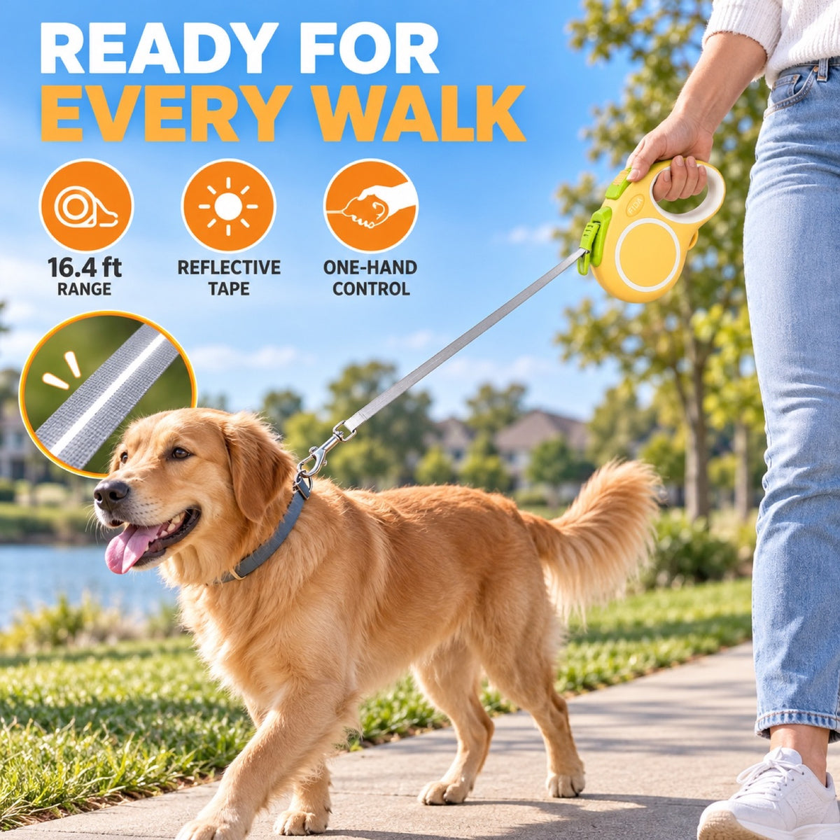 Classic Retractable Dog Leash, 3 Options, By GAVPEPY image 6 - 5.jpg
