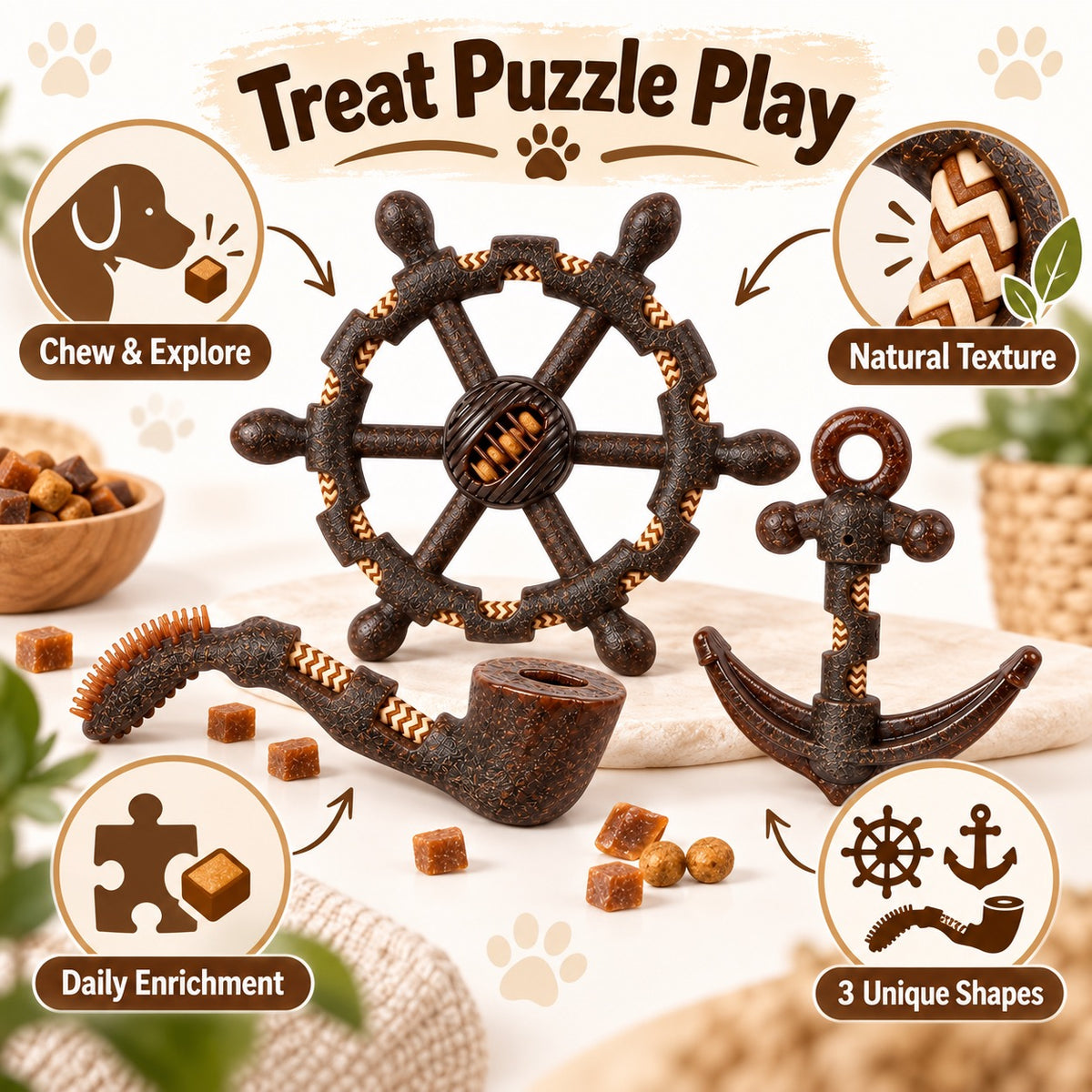 TPR Treat Dispensing Dog Toy, 3 Styles, By GAVPEPY image 6 - 5.jpg