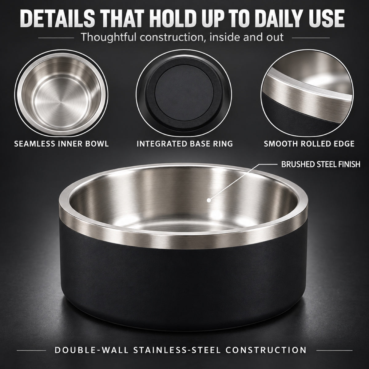 Stainless Steel Pet Bowl, 5 Capacities and 10 Colors, By GAVPEPY image 6 - 5.jpg