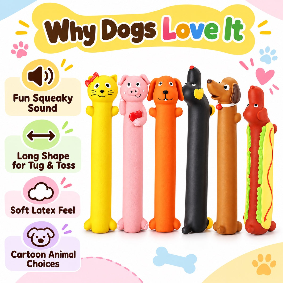 Latex Latex Squeaky Dog Toy, 6 Styles, By GAVPEPY image 6 - 5.jpg
