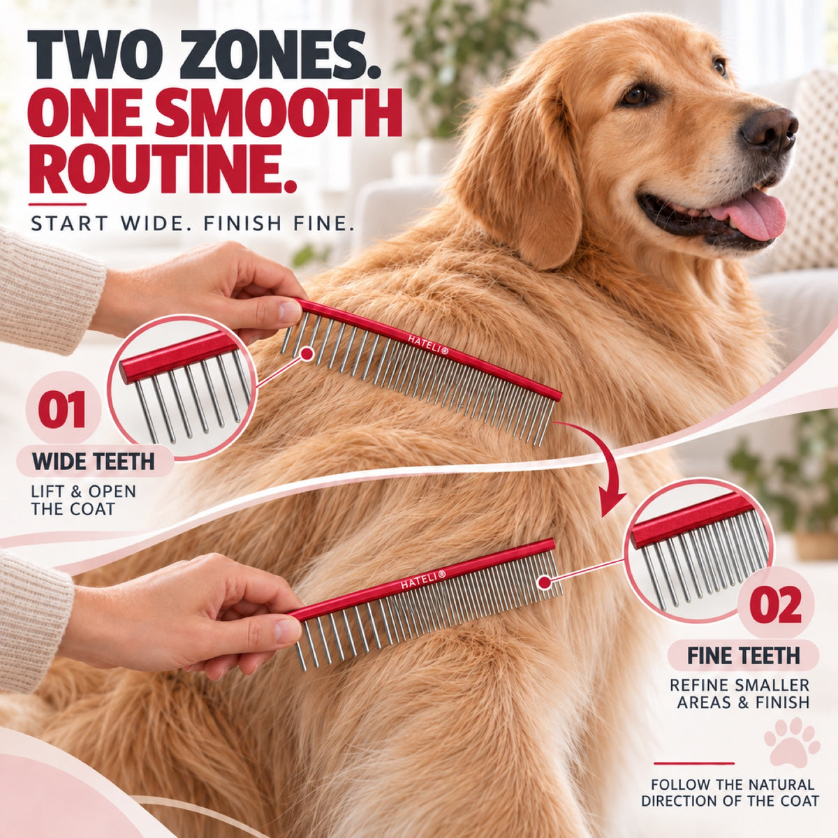 22 cm Stainless Steel Pet Grooming Comb, 5 Colors, By GAVPEPY image 6 - 5.jpg