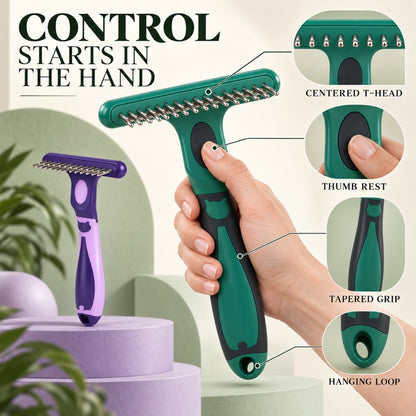 Flexible-Pin Pet Grooming Rake, 2 Sizes and 2 Colors, By GAVPEPY image 6 - 5.jpg
