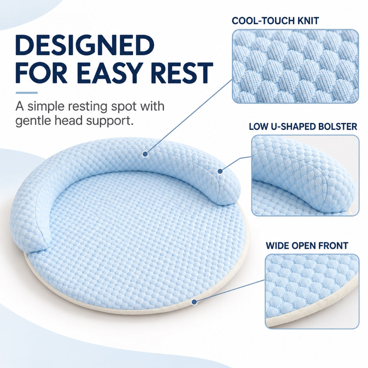 Round Cooling Pet Bed, 5 Colors & 5 Sizes, By GAVPEPY image 6 - 5.jpg