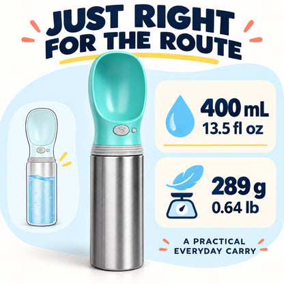 304 Stainless Steel Pet Travel Water Bottle, 400 mL, By GAVPEPY image 6 - 5.jpg