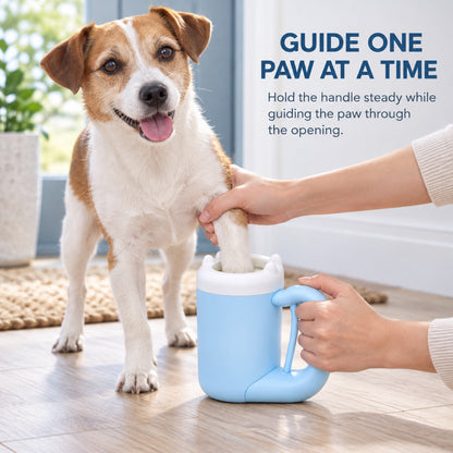 GAVPEPY ABS plastic Handled Paw Cleaning Cup, Sizes S, M, Blue, Pink, for cleaning paws after outdoor walks; reusable cup with the selected color and size shown in the product photos; review the selected variant photo for details image 5 - 5.jpg