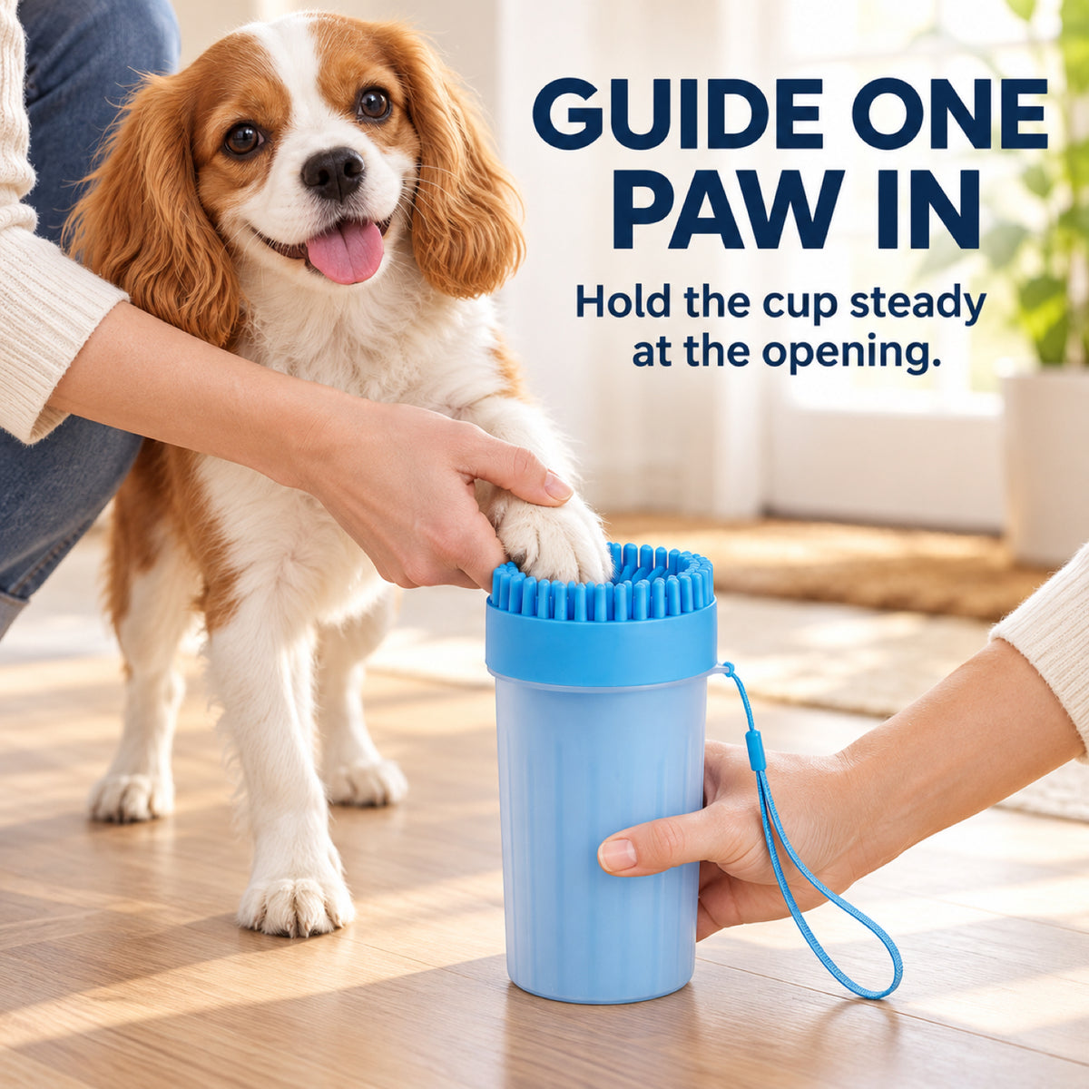 GAVPEPY TPR Silicone-Brush Paw Washer Cup, Sizes M, L, Blue, Green, Pink, after rainy walks, park visits and everyday outdoor trips; a reusable cup design for rinsing paws after walks and outdoor play image 5 - 5.jpg