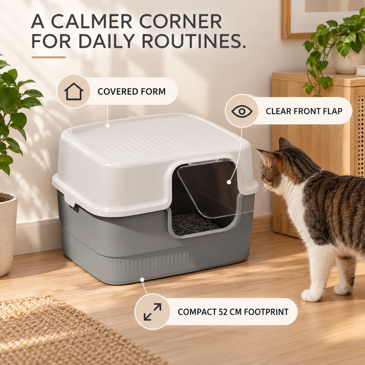 GAVPEPY Extra Large Enclosed Cat Litter Box, 2 Options image 6 - 5.jpg