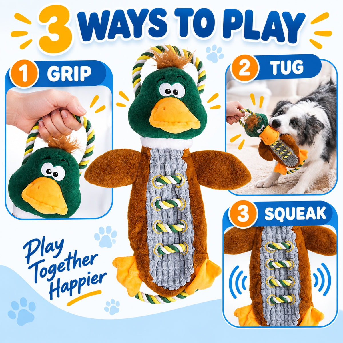 Plush Rope Squeaky Tug Dog Toy, 9 Styles, By GAVPEPY image 6 - 5.jpg