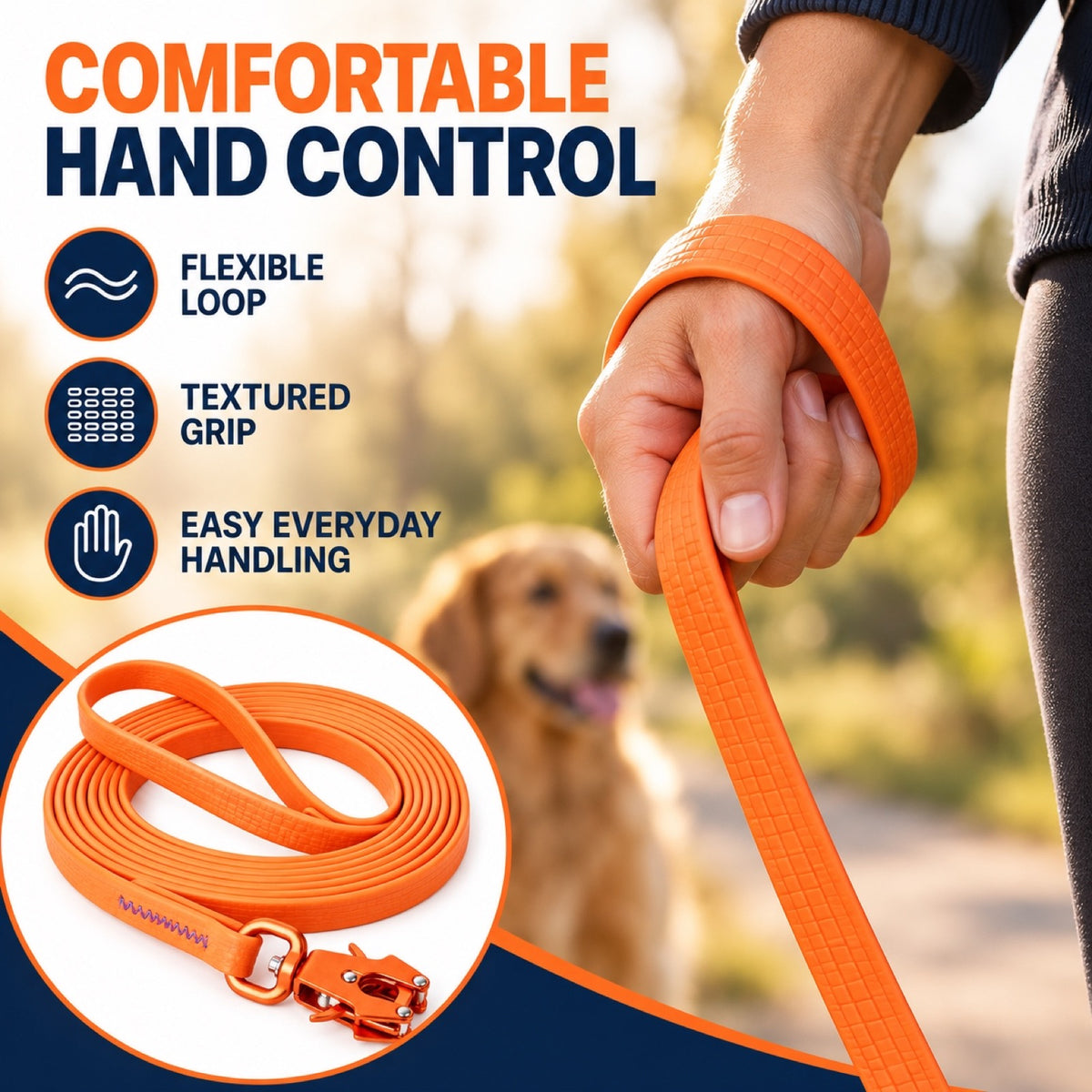 Crocodile-Texture Tactical Dog Leash with Aluminum Clip, 3 Colors, By GAVPEPY image 6 - 5.jpg