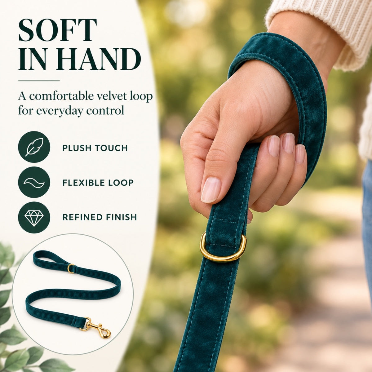 Velvet Dog Leash, 36 Colors and 5 Sizes, By GAVPEPY image 6 - 5.jpg