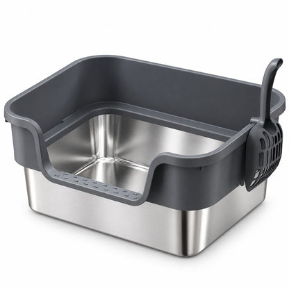 GAVPEPY Extra Large Stainless Steel High-Sided Cat Litter Box, 6 Options image 9 - 6144801203580.jpg