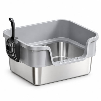 GAVPEPY Extra Large Stainless Steel High-Sided Cat Litter Box, 6 Options image 9 - 6144801203582.jpg