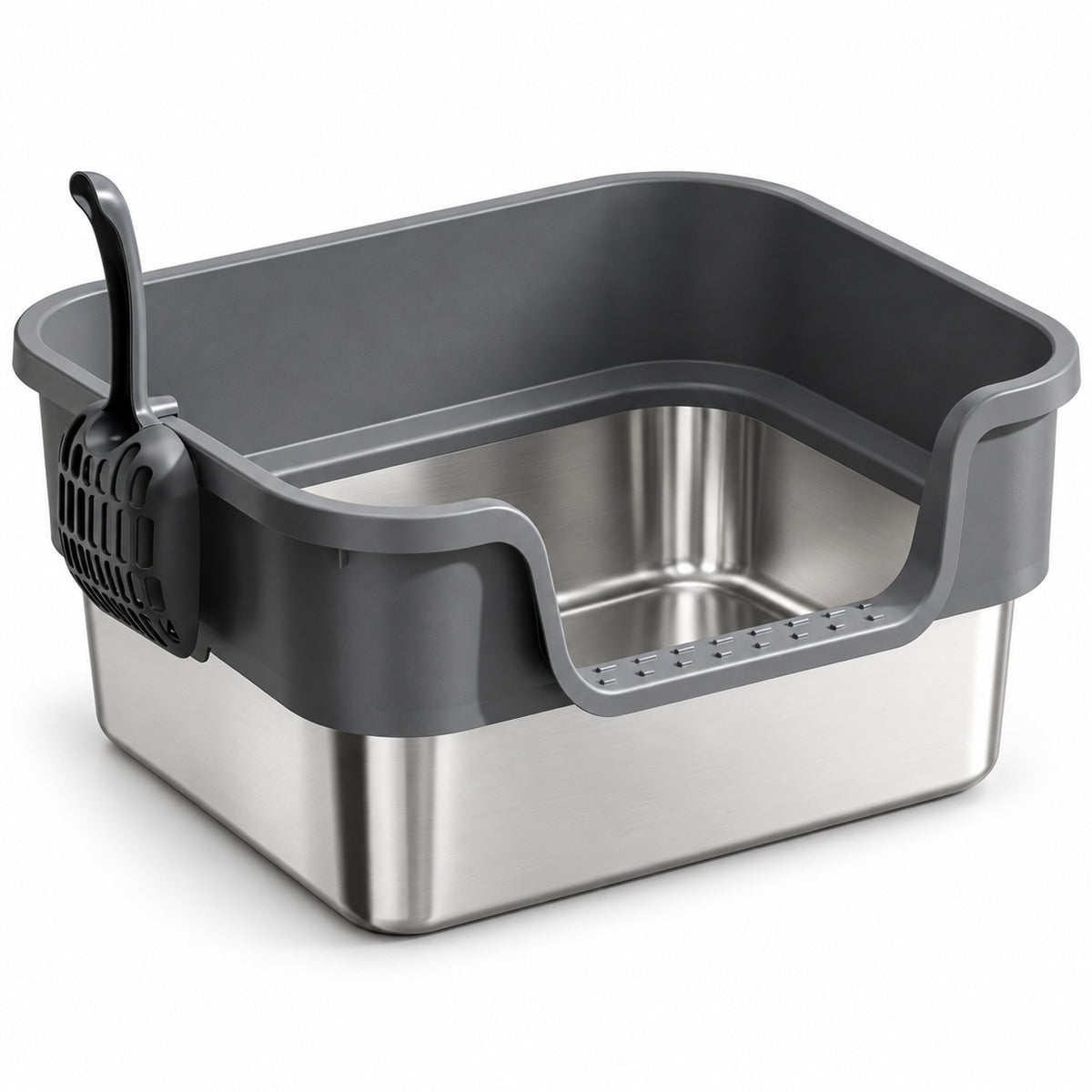 GAVPEPY Extra Large Stainless Steel High-Sided Cat Litter Box, 6 Options image 10 - 6144801203583.jpg