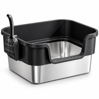 GAVPEPY Extra Large Stainless Steel High-Sided Cat Litter Box, 6 Options image 13 - 6144801203584.jpg