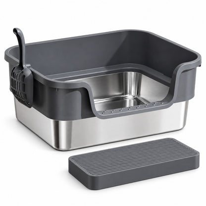 GAVPEPY Extra Large Stainless Steel High-Sided Cat Litter Box, 6 Options image 13 - 6144801203586.jpg