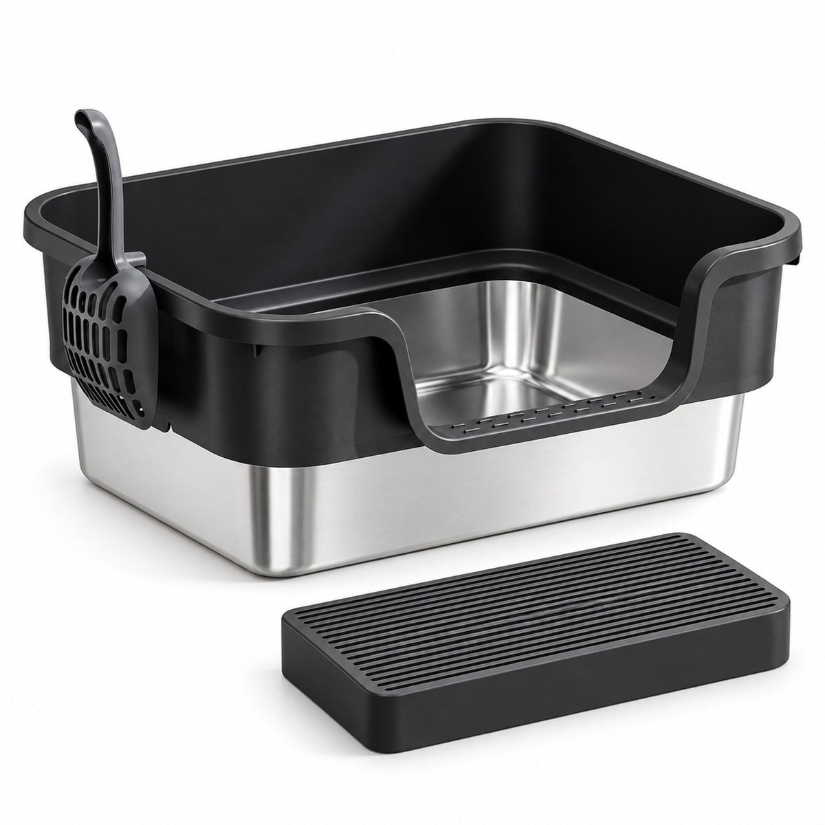 GAVPEPY Extra Large Stainless Steel High-Sided Cat Litter Box, 6 Options image 12 - 6144801203587.jpg