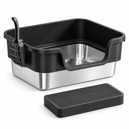 GAVPEPY Extra Large Stainless Steel High-Sided Cat Litter Box, 6 Options image 12 - 6144801203587.jpg