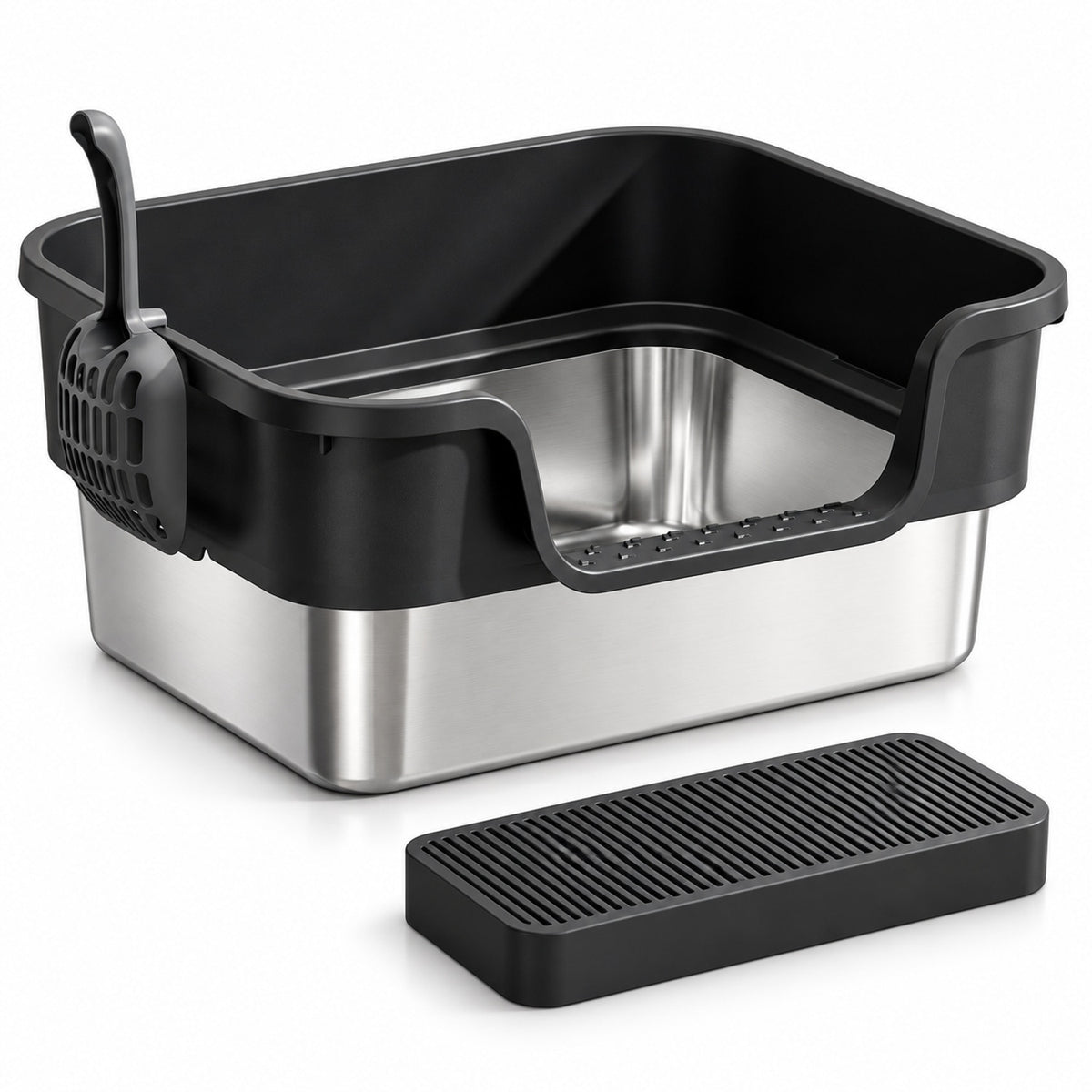 GAVPEPY Extra Large Stainless Steel High-Sided Cat Litter Box, 6 Options image 11 - 6144801203590.jpg