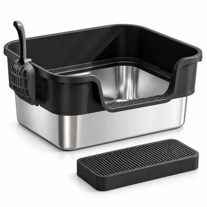 GAVPEPY Extra Large Stainless Steel High-Sided Cat Litter Box, 6 Options image 11 - 6144801203590.jpg
