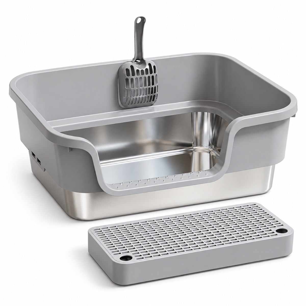 GAVPEPY Extra Large Stainless Steel Top-Entry Cat Litter Box, 18 Options image 22 - 6150768774955.jpg