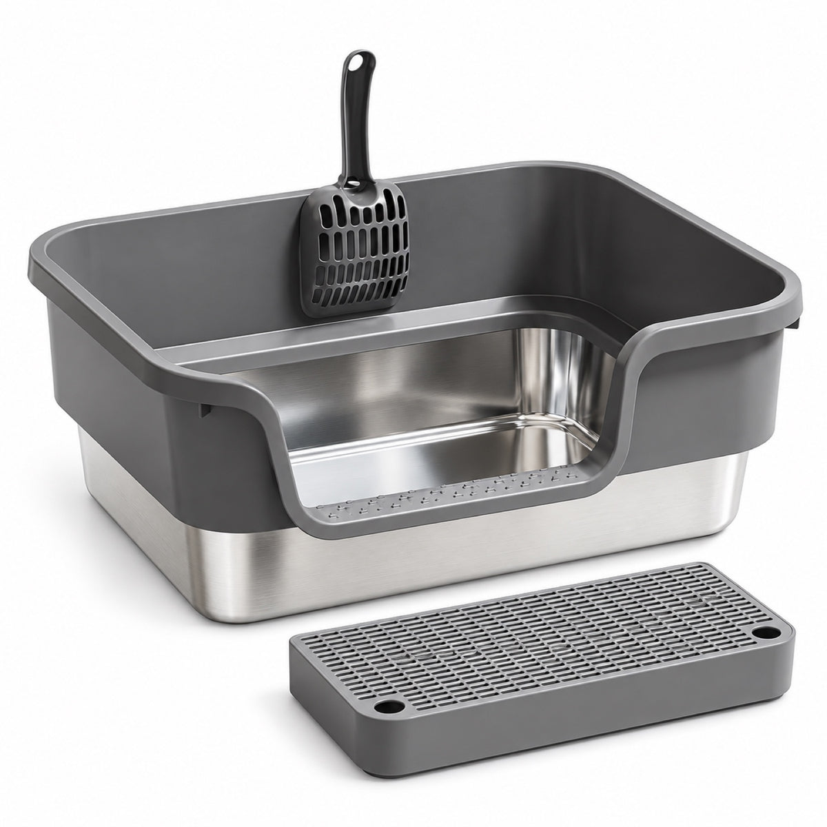 GAVPEPY Extra Large Stainless Steel Top-Entry Cat Litter Box, 18 Options image 20 - 6150768774956.jpg