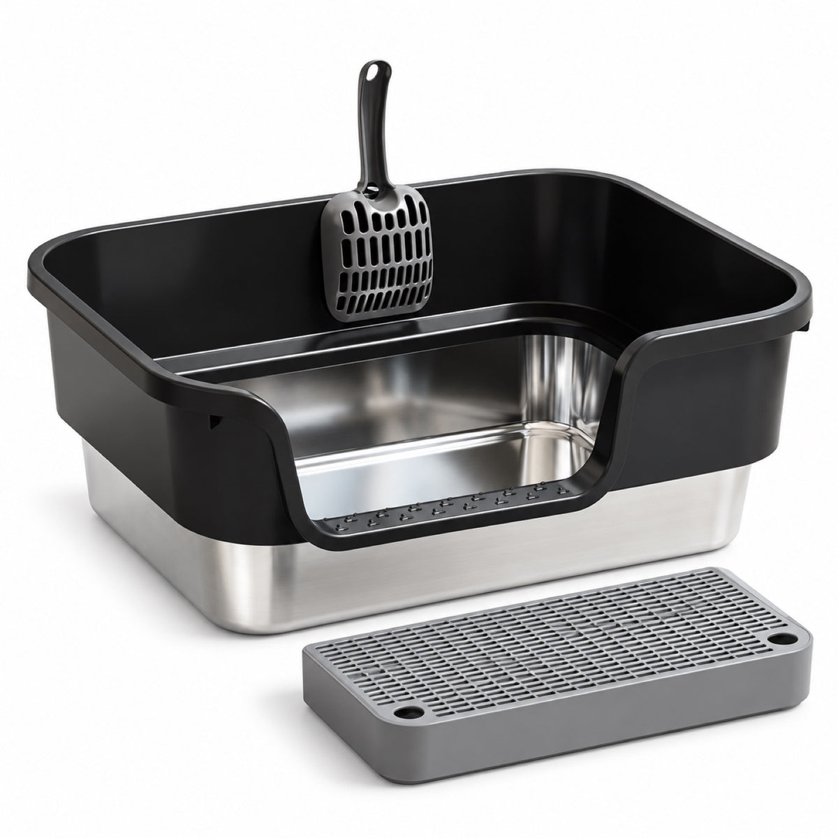 GAVPEPY Extra Large Stainless Steel Top-Entry Cat Litter Box, 18 Options image 18 - 6150768774957.jpg