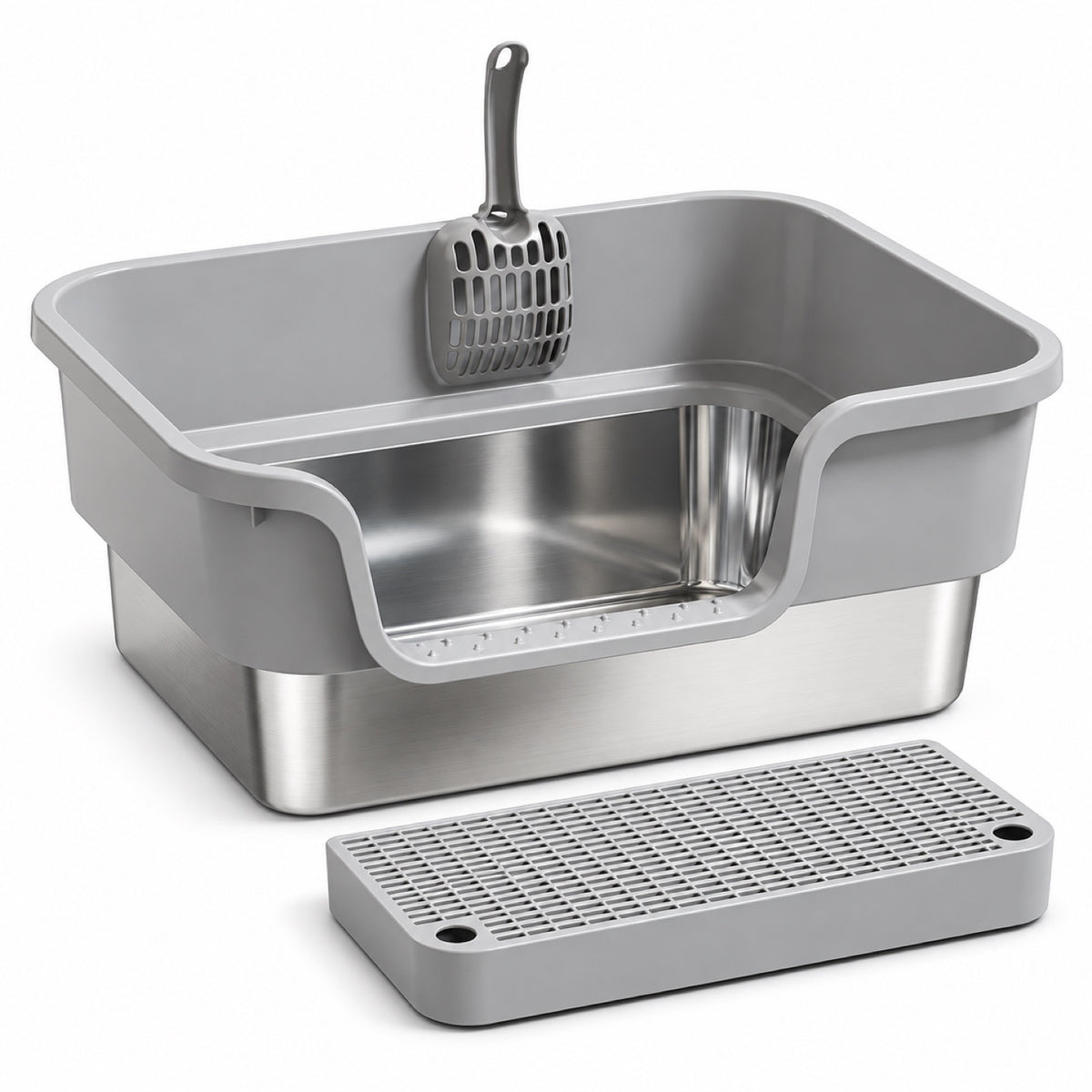 GAVPEPY Extra Large Stainless Steel Top-Entry Cat Litter Box, 18 Options image 19 - 6150768774958.jpg