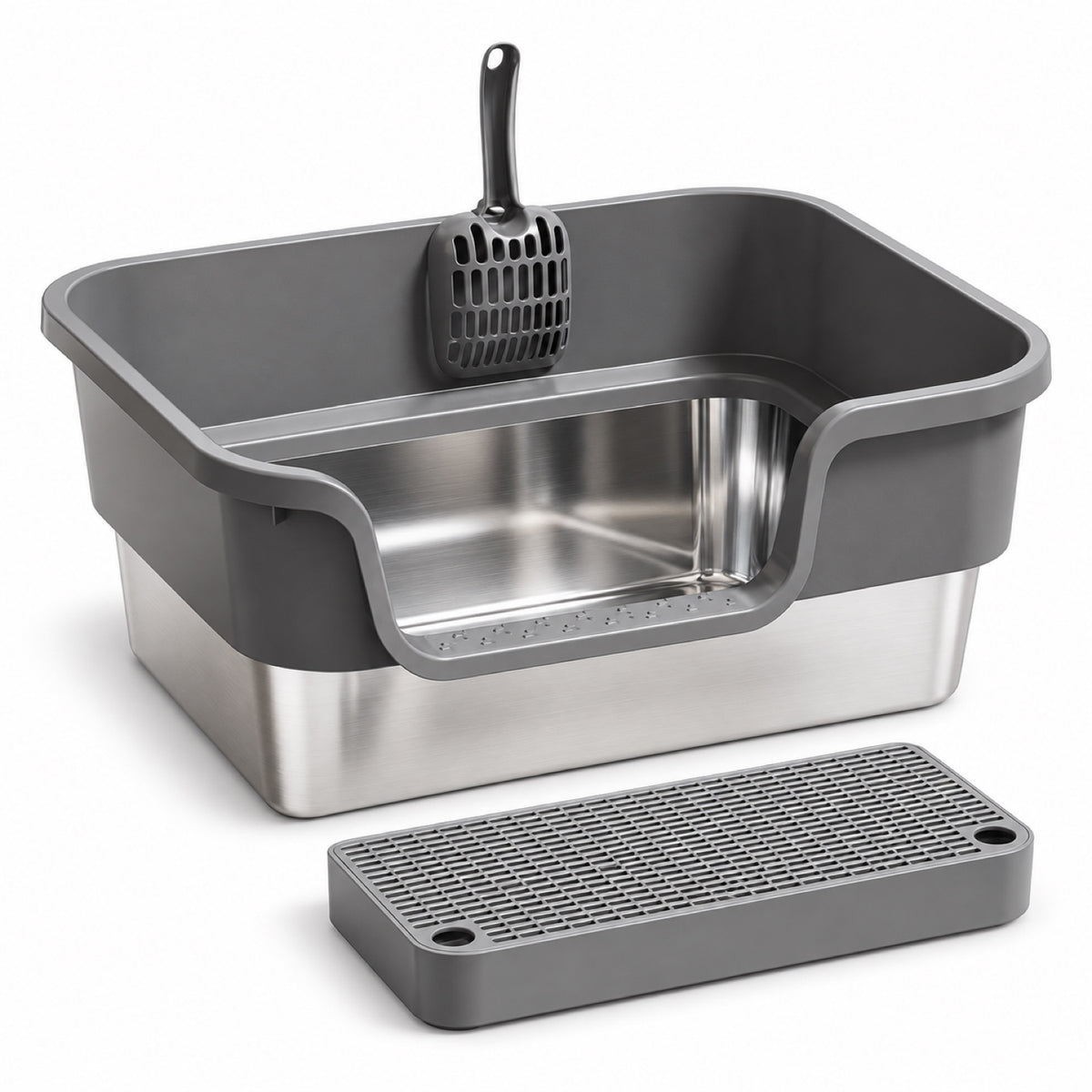 GAVPEPY Extra Large Stainless Steel Top-Entry Cat Litter Box, 18 Options image 21 - 6150768774959.jpg