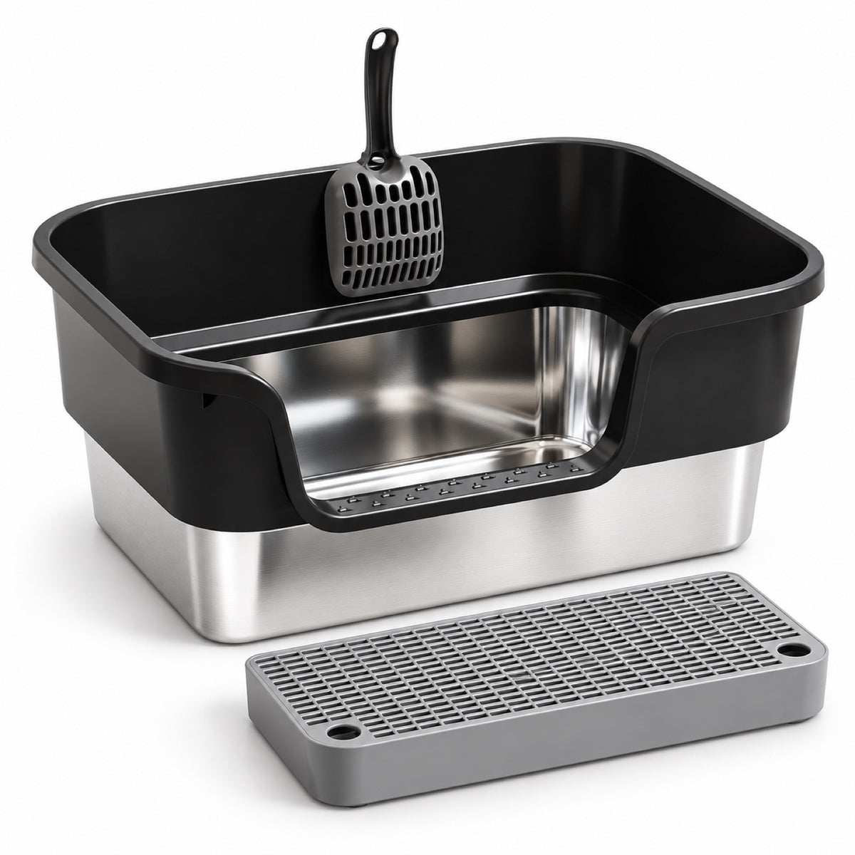 GAVPEPY Extra Large Stainless Steel Top-Entry Cat Litter Box, 18 Options image 9 - 6150768774960.jpg