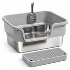 GAVPEPY Stainless Steel and Plastic Extra Large Top-Entry Cat Litter Box for Indoor Cat Litter Management and Daily Cleaning, Multiple Size Options, Colors Light Gray, Black, and Dark Gray, for Homes, Apartments, Bathrooms and Dedicated Litter Areas