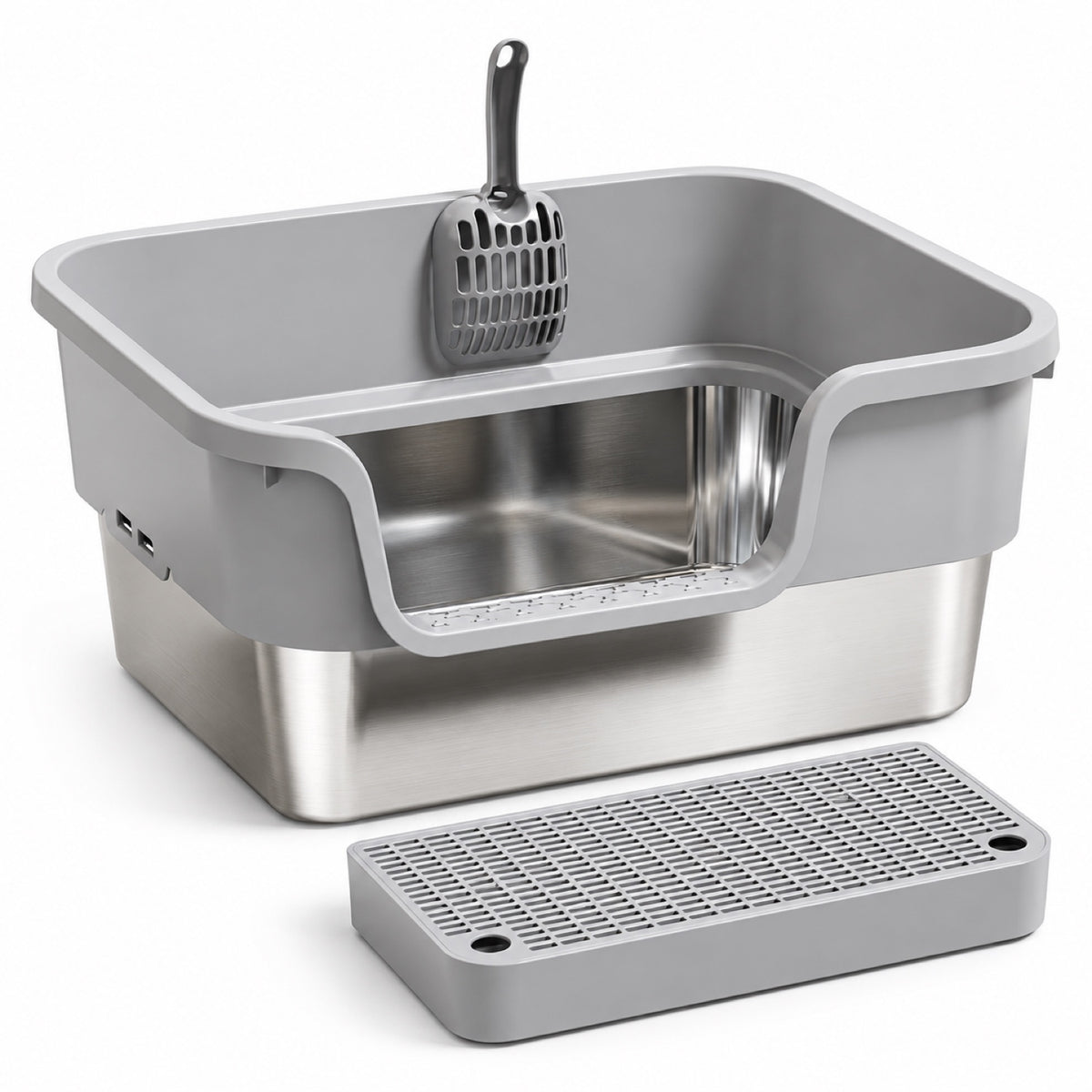 GAVPEPY Extra Large Stainless Steel Top-Entry Cat Litter Box, 18 Options image 8 - 6150768774961.jpg