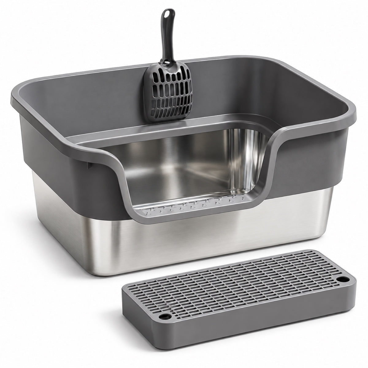 GAVPEPY Extra Large Stainless Steel Top-Entry Cat Litter Box, 18 Options image 24 - 6150768774962.jpg