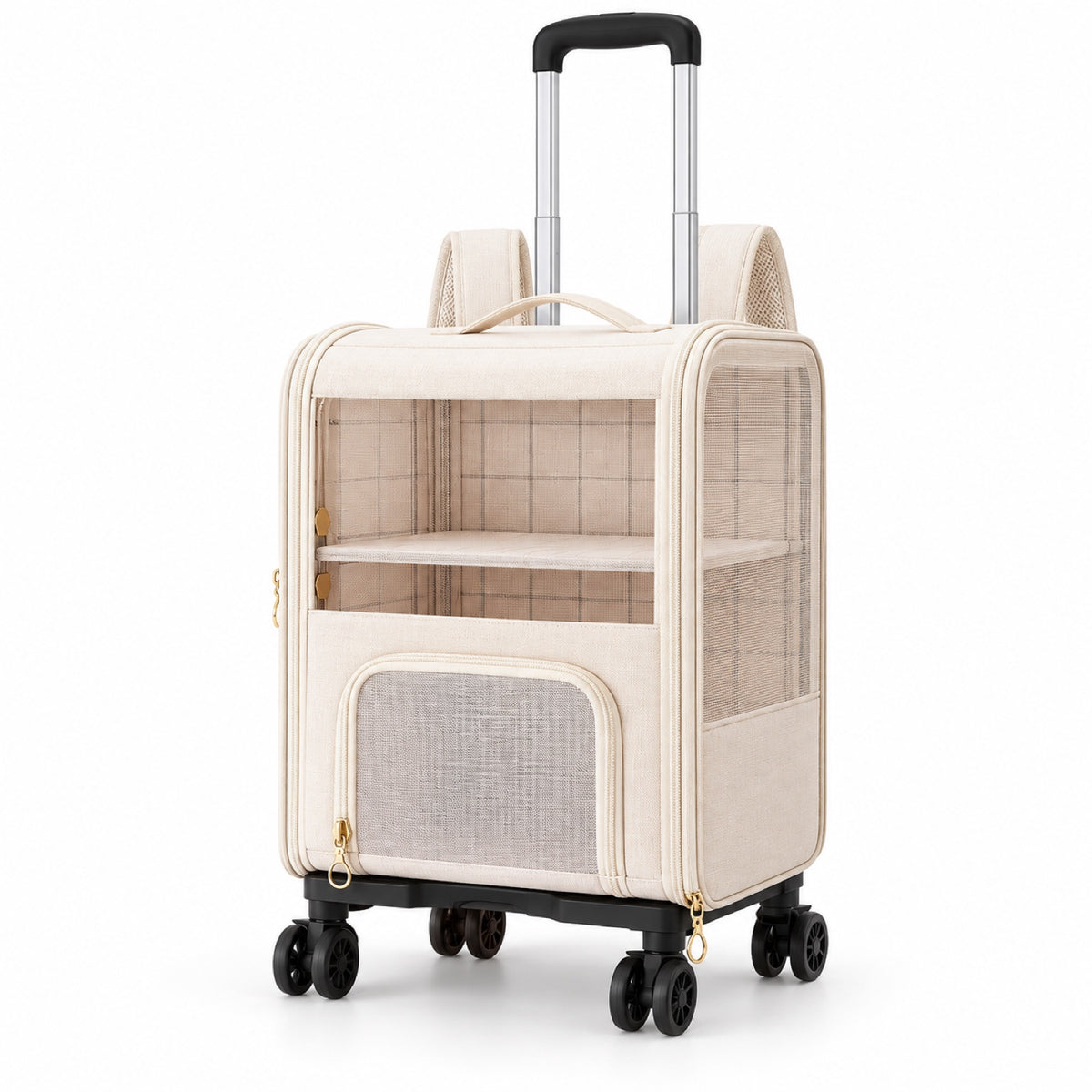 Double-Deck Rolling Pet Carrier Backpack with Telescopic Handle, By GAVPEPY image 8 - 6281229386705.jpg