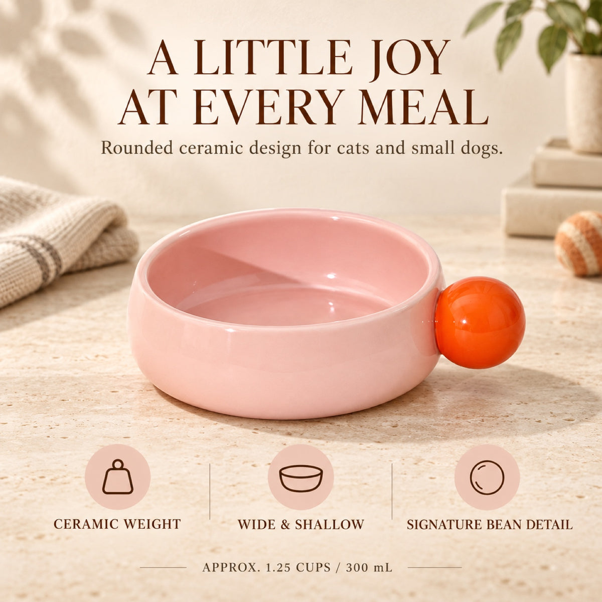 Candy-Color Ceramic Pet Bowl, 2 Colors, 18.5 cm, By GAVPEPY image 7 - 6.jpg