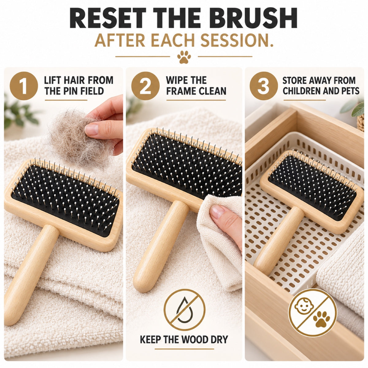 Beechwood Cushion Pet Slicker Brush, 2 Sizes, By GAVPEPY image 7 - 6.jpg