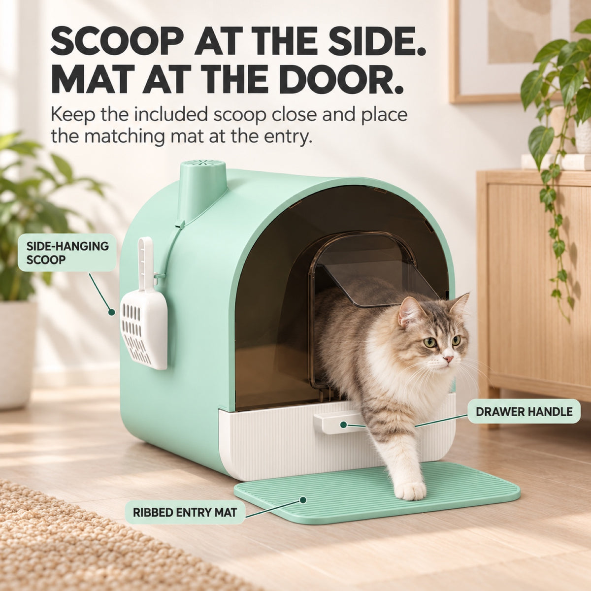 GAVPEPY Drawer Enclosed Cat Litter Box, 6 Options image 7 - 6.jpg
