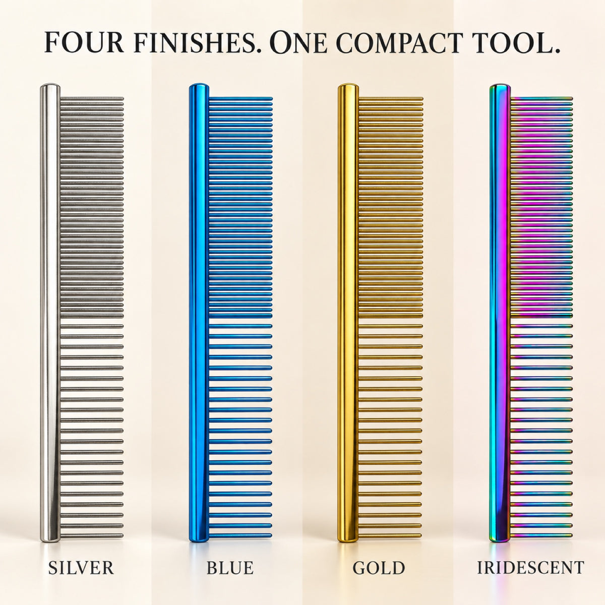 115 mm Dual-Density Metal Pet Face Comb, 4 Colors, By GAVPEPY image 7 - 6.jpg
